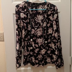 Jessica Simpson long sleeve blouse with tassles